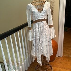 Angel Biba cream colored dress with tan